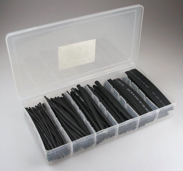 Schrumpfschlauch Sortiments Box 100-teilig in praktischer box schwarz Schrumpfschlauch Sortiments Box 100-teilig in praktischer box schwarz