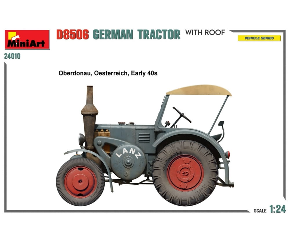MiniArt 1:24 Dt. Traktor D8506 m. Kabinendach Plastik Modellbau