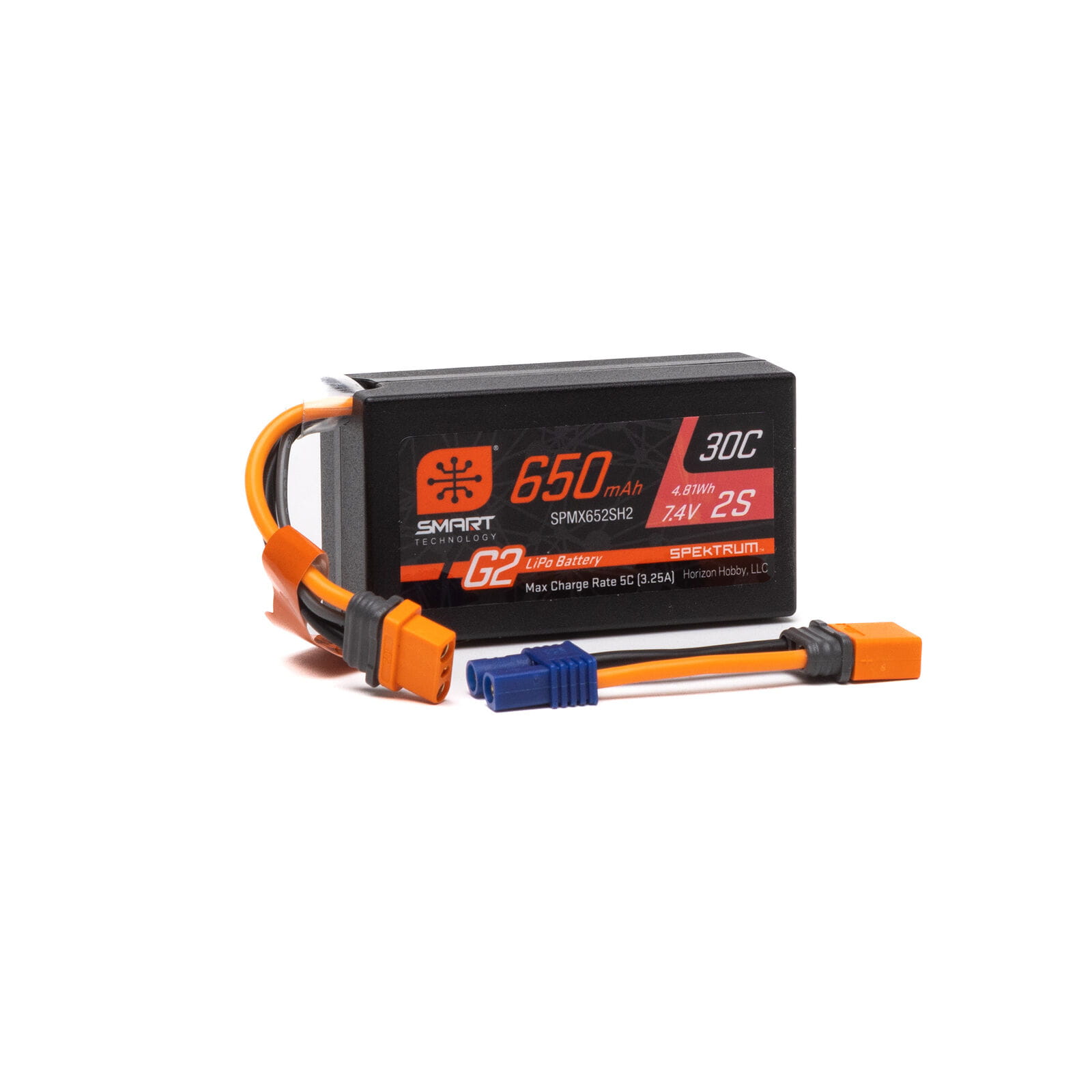 Spektrum Lipo Akku 7,4V 2S 650mAh Smart G2 30C IC2 Spektrum Lipo Akku 7,4V 2S 650mAh Smart G2 30C IC2