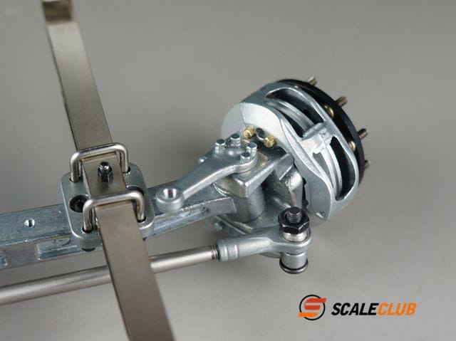 ScaleClub 1_14 Vorderachse V2A mit Federn_ Nabe und Scheibenbremse - RC-Zubehoer