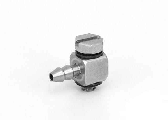 Lesu Hydraulik Anschluss-Nippel gewinkelt M3 fuer 3mm Schlauch - RC-Zubehoer