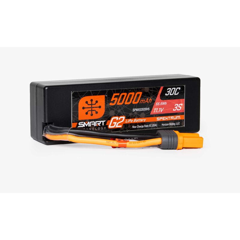 Spektrum Lipo Akku 5000mAh 3S 11,1V Smart G2 30C Hard Case IC5