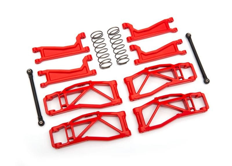 Traxxas WideMaxx Suspension Kit Rot - Querlenker & Antriebswellen Set Traxxas Querlenker-Set WideMaxx rot Querlenker_ Spurstangen _Feder h - RC-Zubehoer