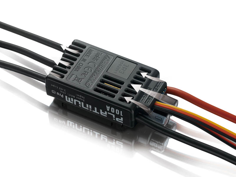 Hobbywing Platinum Pro 100A 2–6S Regler mit BEC 10A fuer 480–550 Helikopter