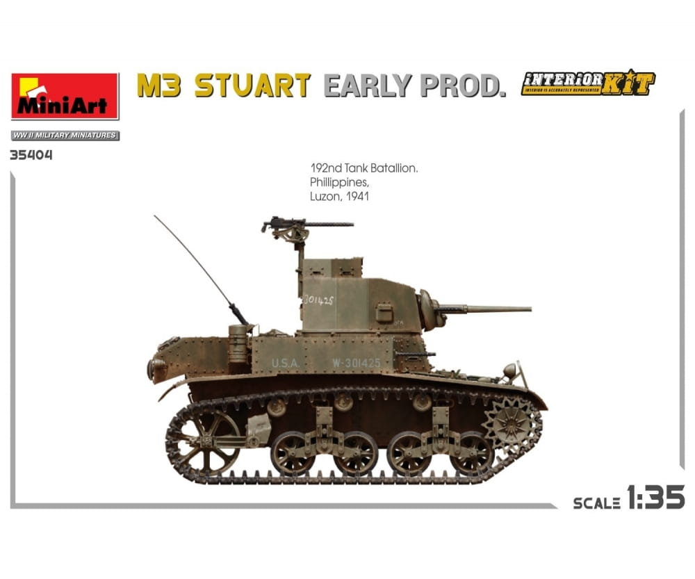 MiniArt 1_35 M3 Stuart fruehe Prod. Interior Kit Plastik Modellbausatz - RC-Zubehoer
