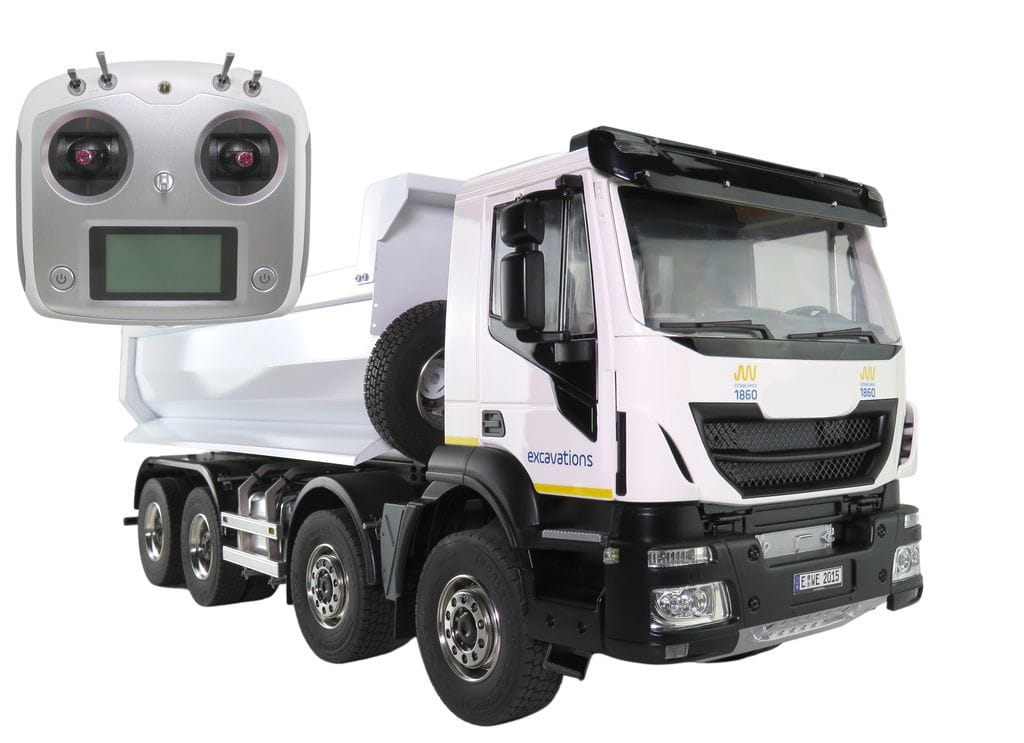 ScaleClub 1:14 Stralis weiß 8x8 Hinterkipper RTR mit FlySky FS-i6S
