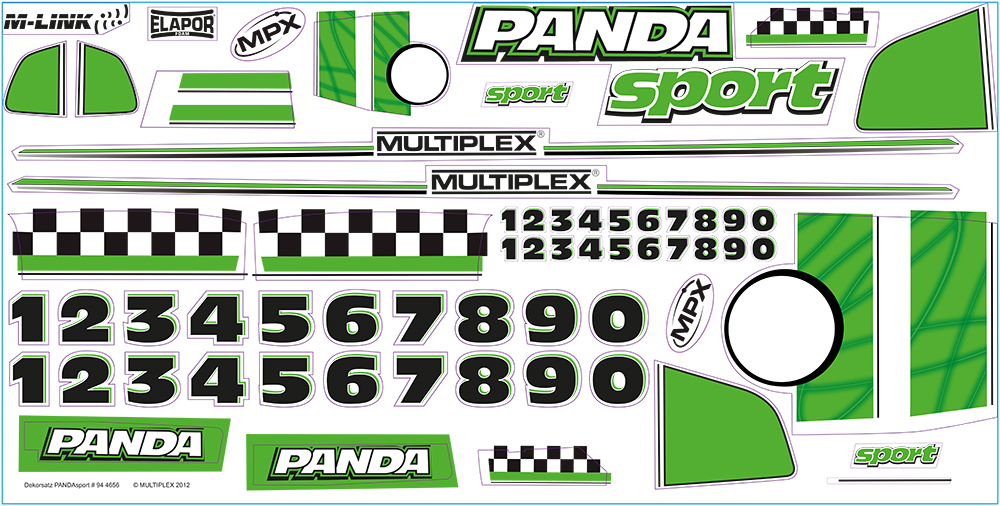 Multiplex Dekorbogen Panda Sport (grün)