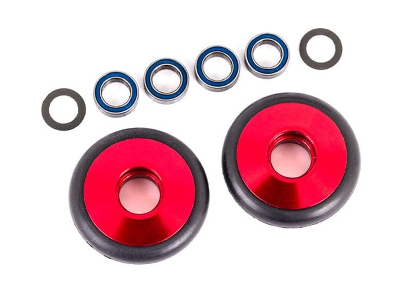 Traxxas Wheelie-Bar-Raeder 6061-T6 Alu rot eloxiert _KT - RC-Zubehoer