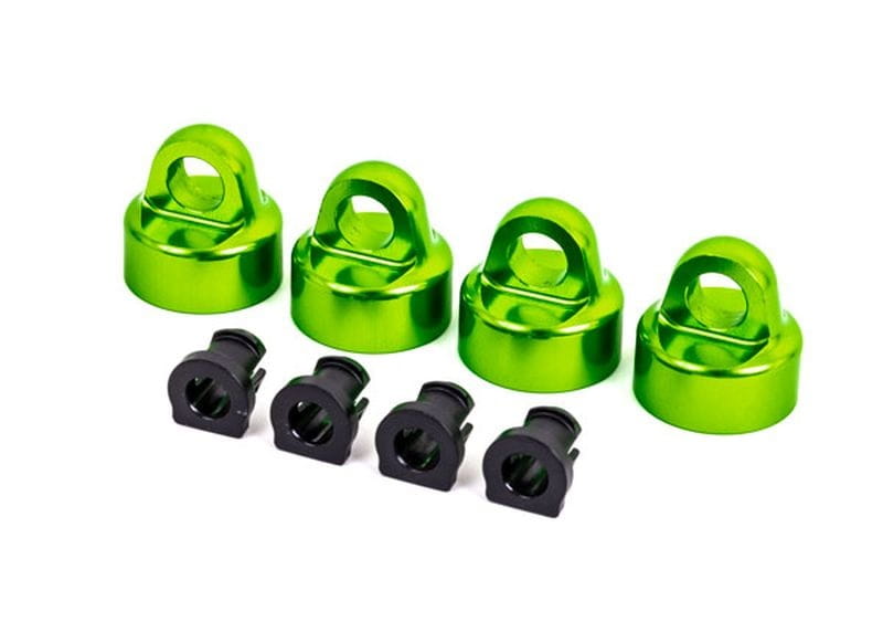 Traxxas GTX Daempfer-Kappen Alu gruen eloxiert _ Spacer _je 4_ fuer Sle - RC-Zubehoer