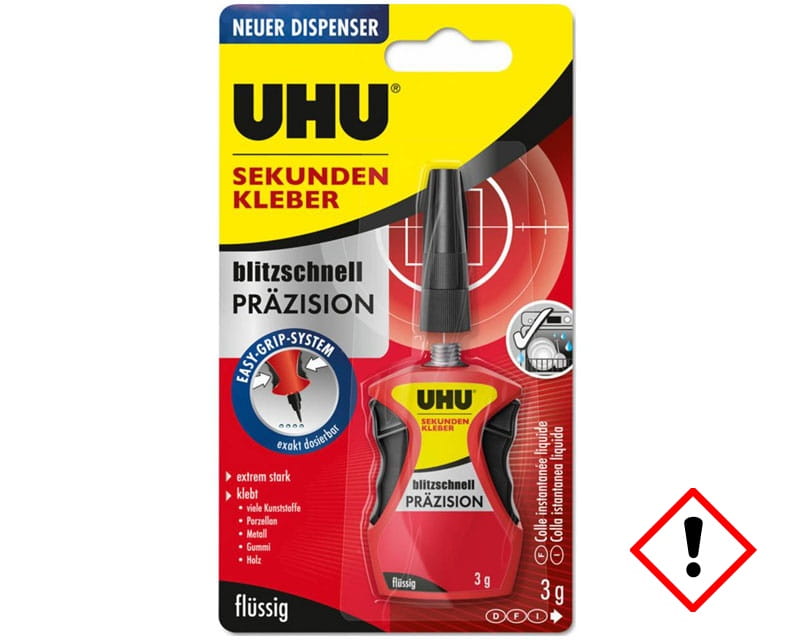 UHU Sekundenkleber blitzschnell PRÄZISION flüssig 3g UHU Sekundenkleber blitzschnell PRÄZISION flüssig 3g