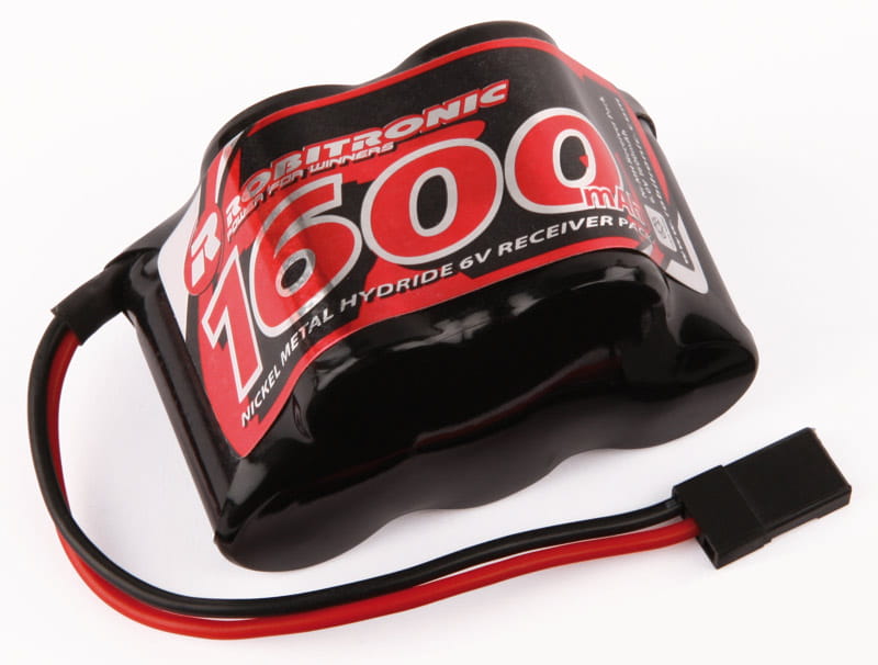 Robitronic NiMH 6V 1600mAh_ 3_2 Zellen 2_3 A_ Empfaenger Akku - RC-Zubehoer