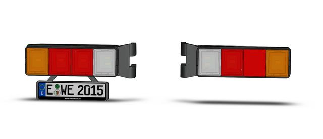 Wedico 4-Kammer LED-Rueckleuchten mit Nummernschild - RC-Zubehoer