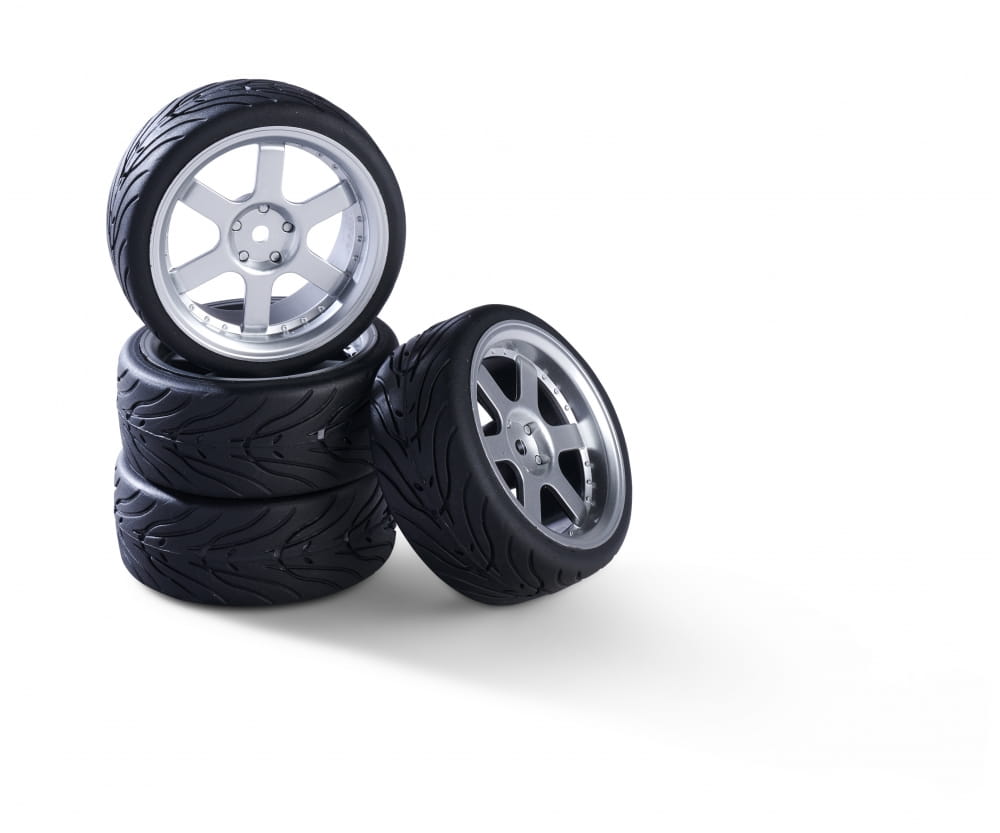 Carson Reifen mit Felgen 1_10 Raederset 6 Speichen -Design _4_ silber - RC-Zubehoer