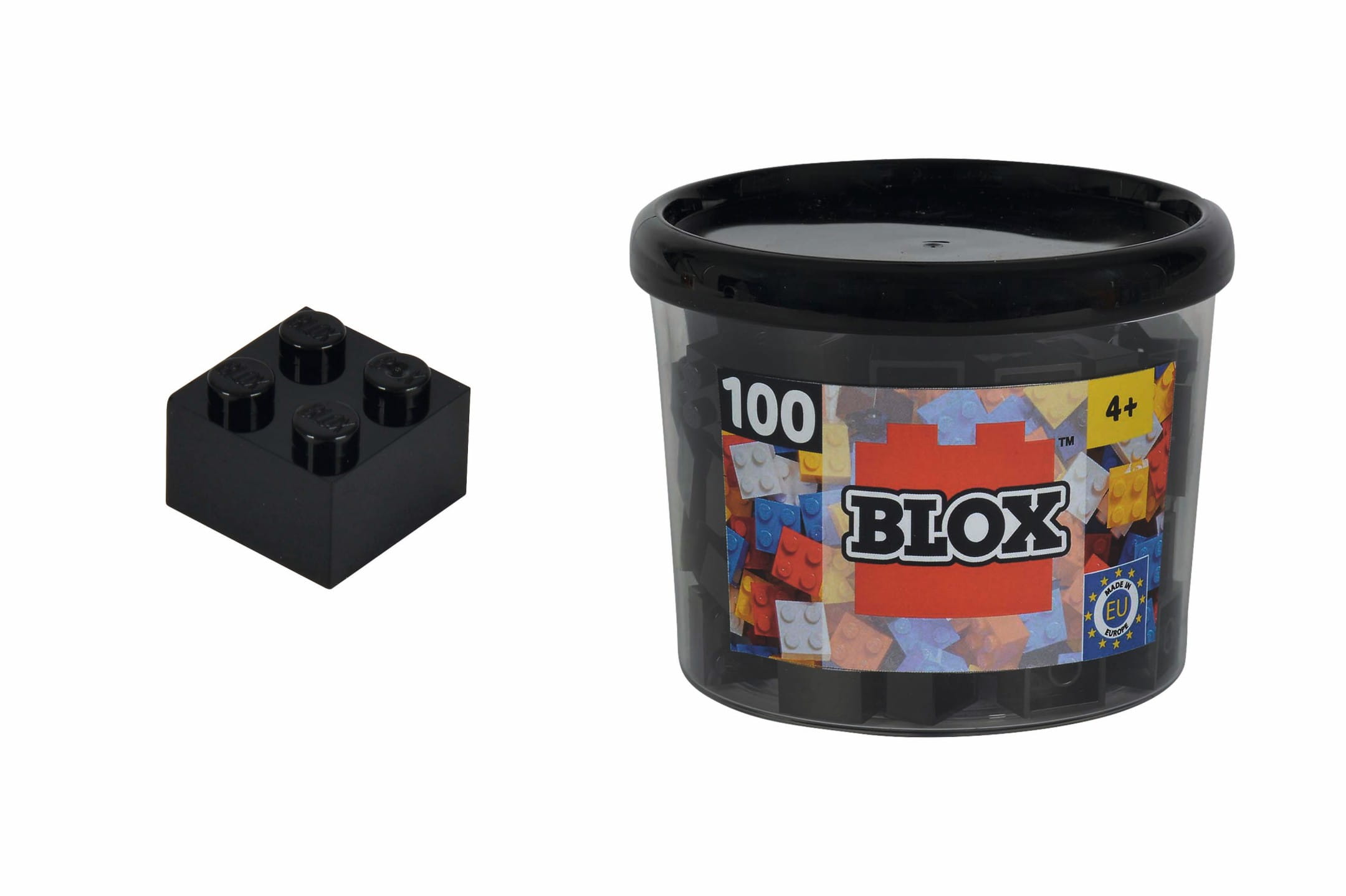 Androni Bausteine Blox 100 schwarze 4er Steine in Dose