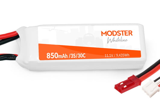 Modster Lipo Akku 3S 11_1V 850 mAh 30C _JST_ WhiteLine - RC-Zubehoer