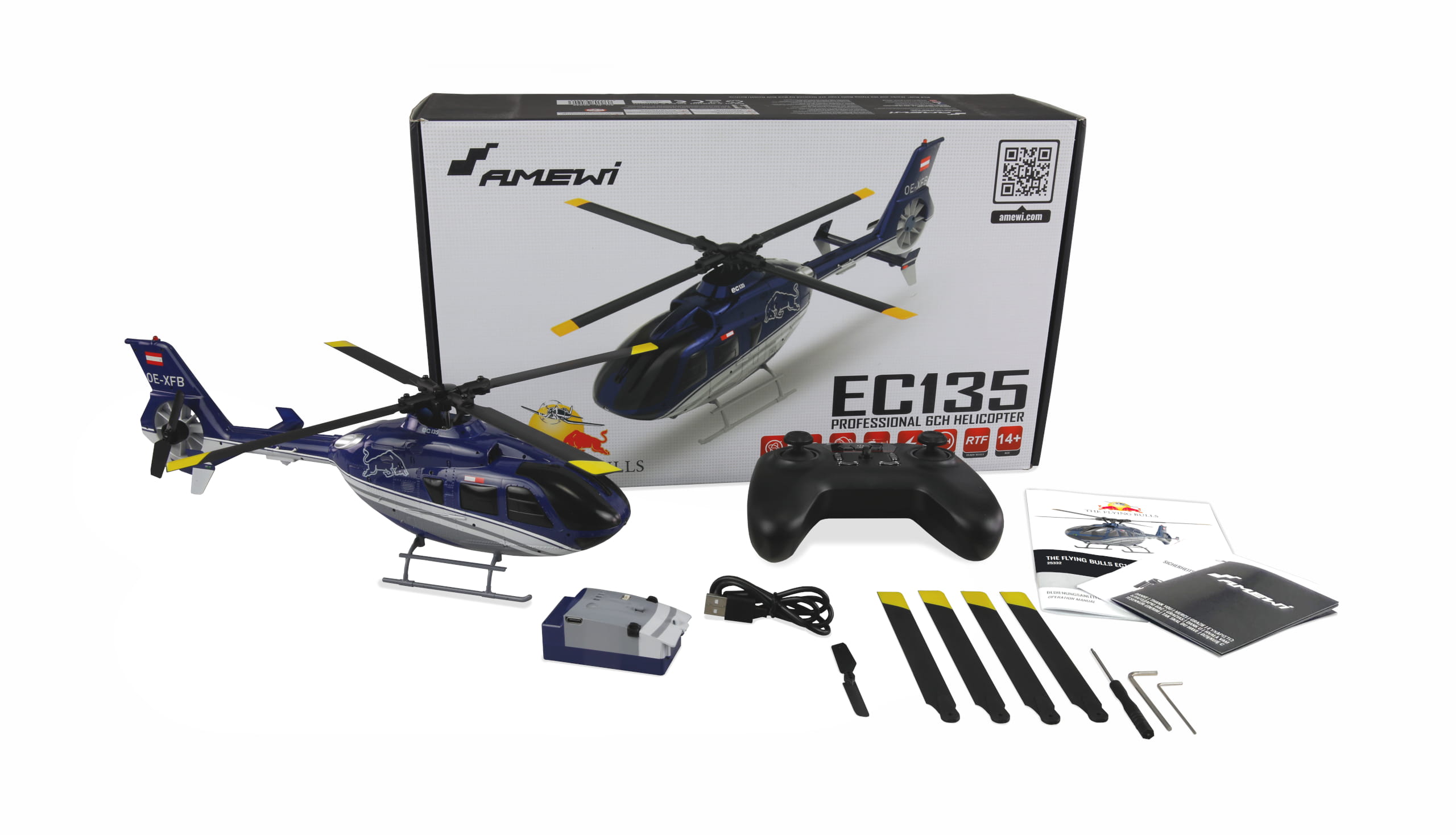 AMEWI The Flying Bulls EC135 RTF Hubschrauber the flying bulls hubschrauber rtf