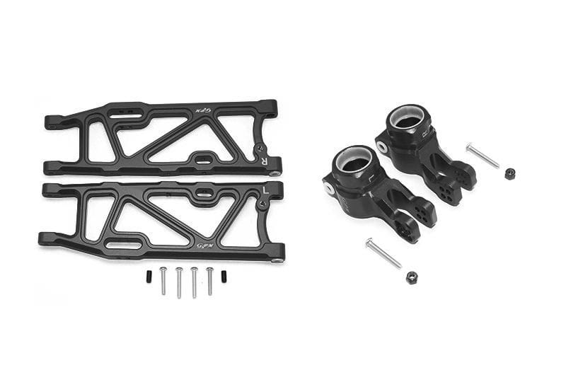 GPM Alu Aufhaengungs-Set hinten schwarz fuer ARRMA Kraton_ Outcast_ Notorius 6s - RC-Zubehoer