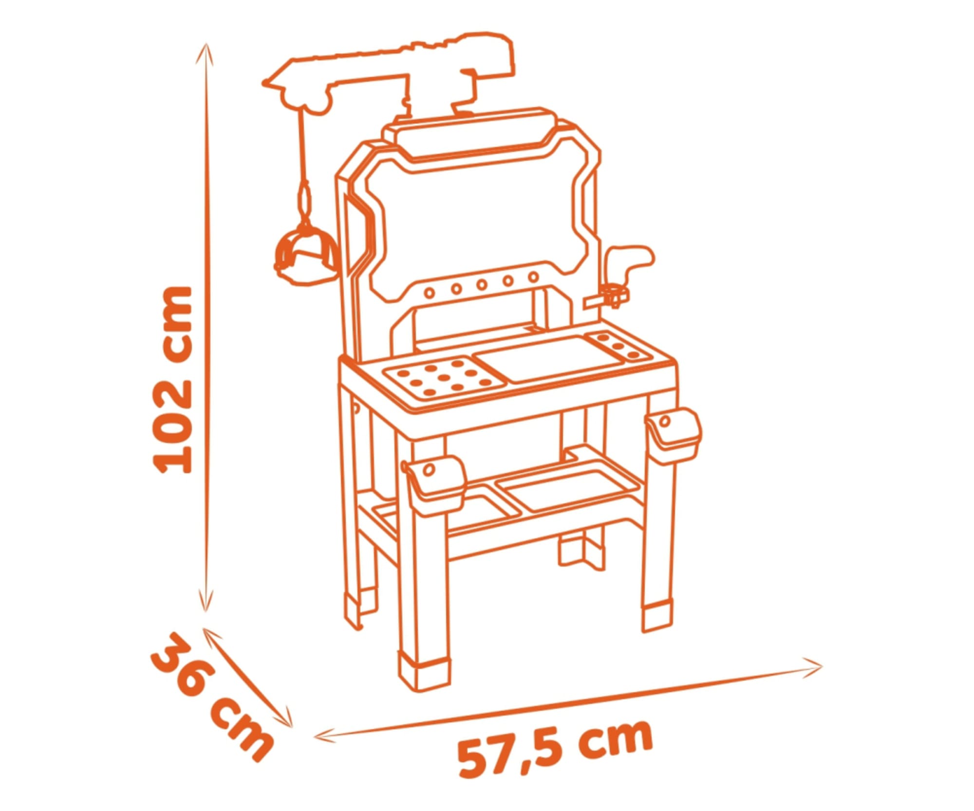 Smoby Black_Decker Werkbank mit Kran