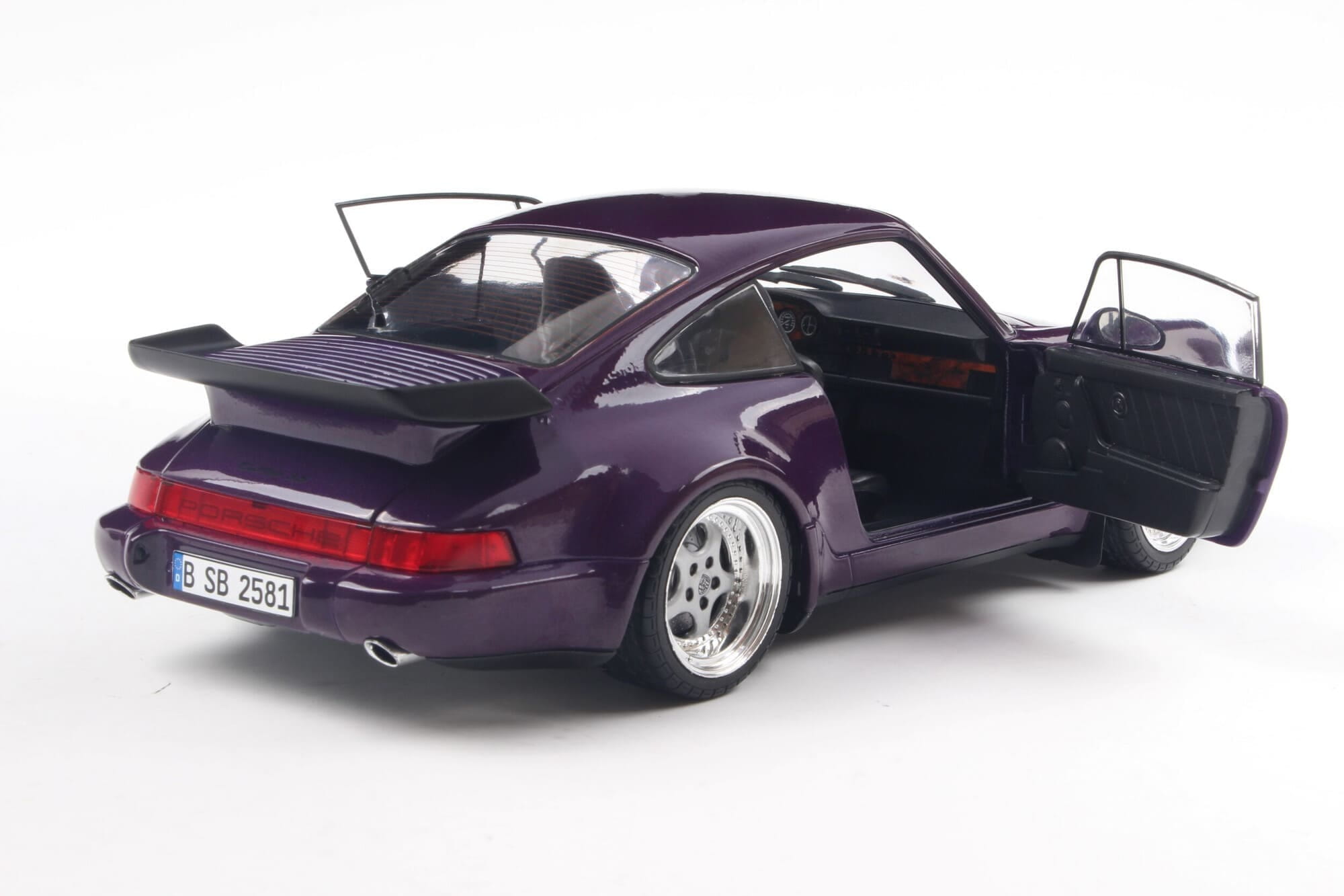 Solido Porsche 911 _964_ Turbo Violet Blue Metallic Standmodellauto im Massstab 1_18_