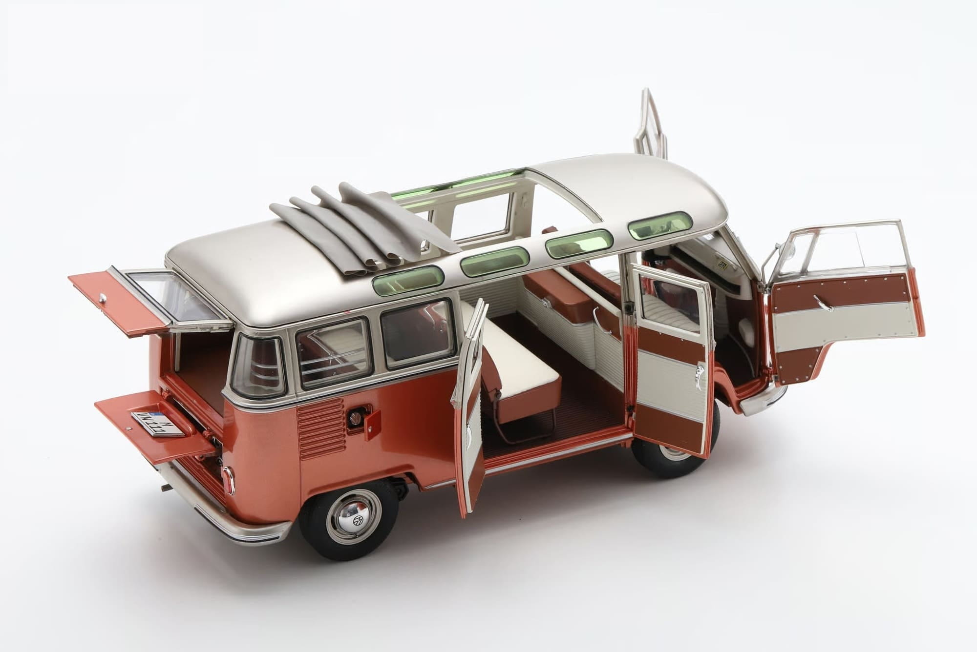 Schuco VW T1 Samba 1962 Orange_Metallgrau 1_18 Sammlermodell