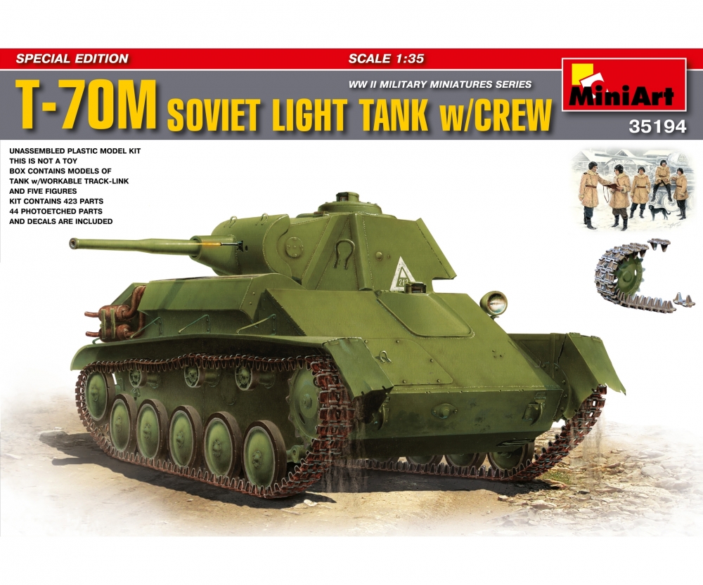 MiniArt 1:35 Soviet T-70M Leicht Panzer Plastik Modellbausatz