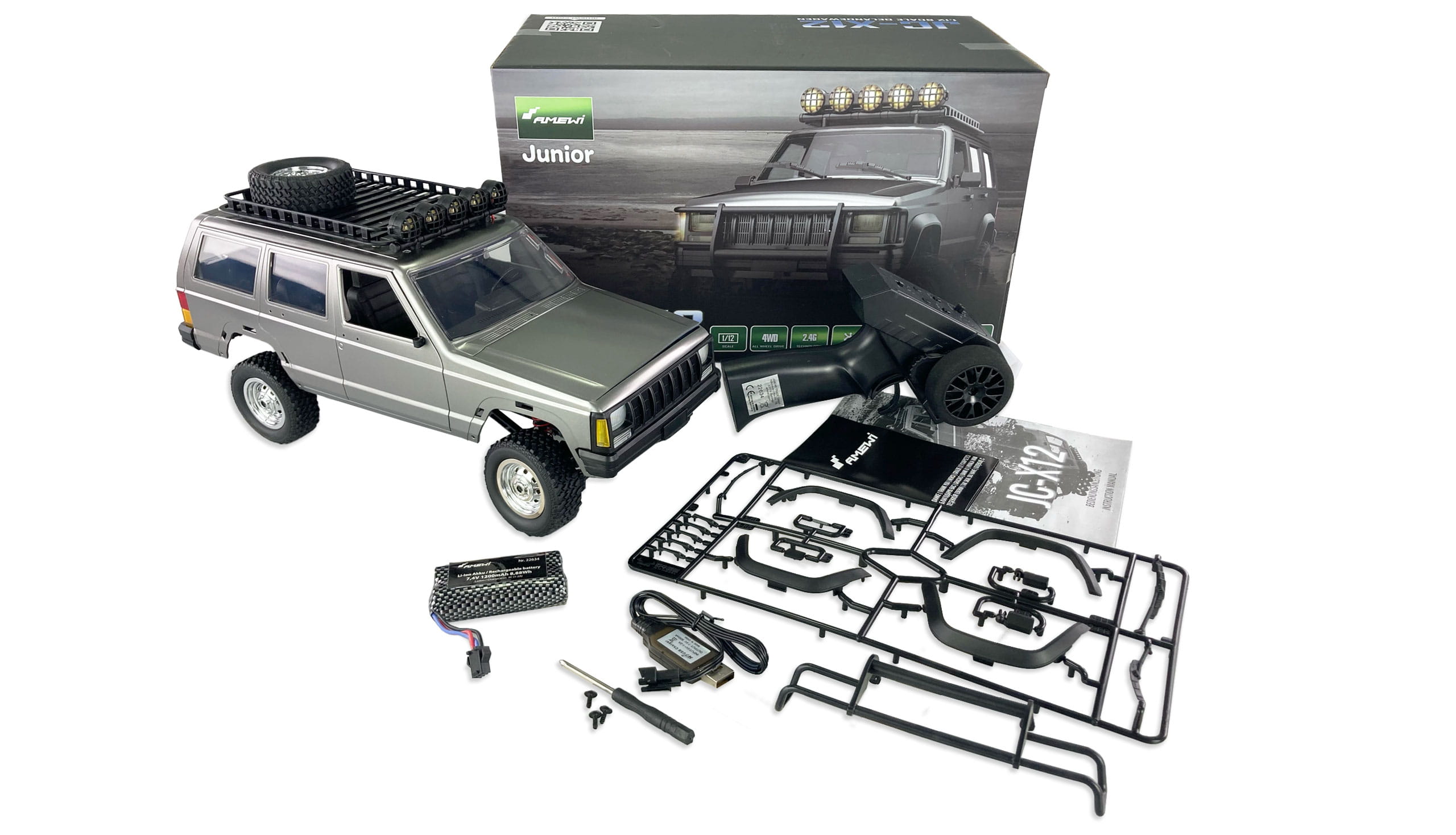 Amewi Scale Geländewagen JC-X12 1:12 RTR silber