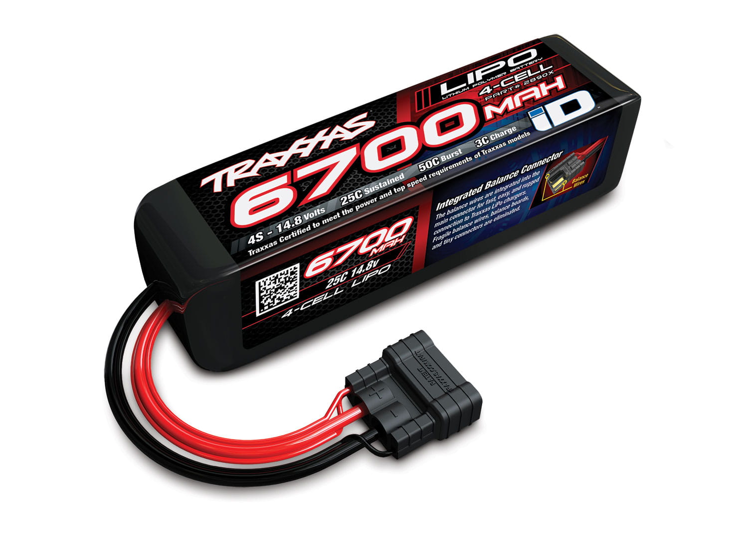 Traxxas Akku- und Ladegeraet-Komplettset mit 2x 6700mAh LiPo-Akkus