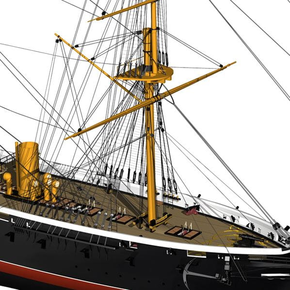 HMS Warrior 1_100 Bausatz - Historisches Schiffsmodell aus Holz