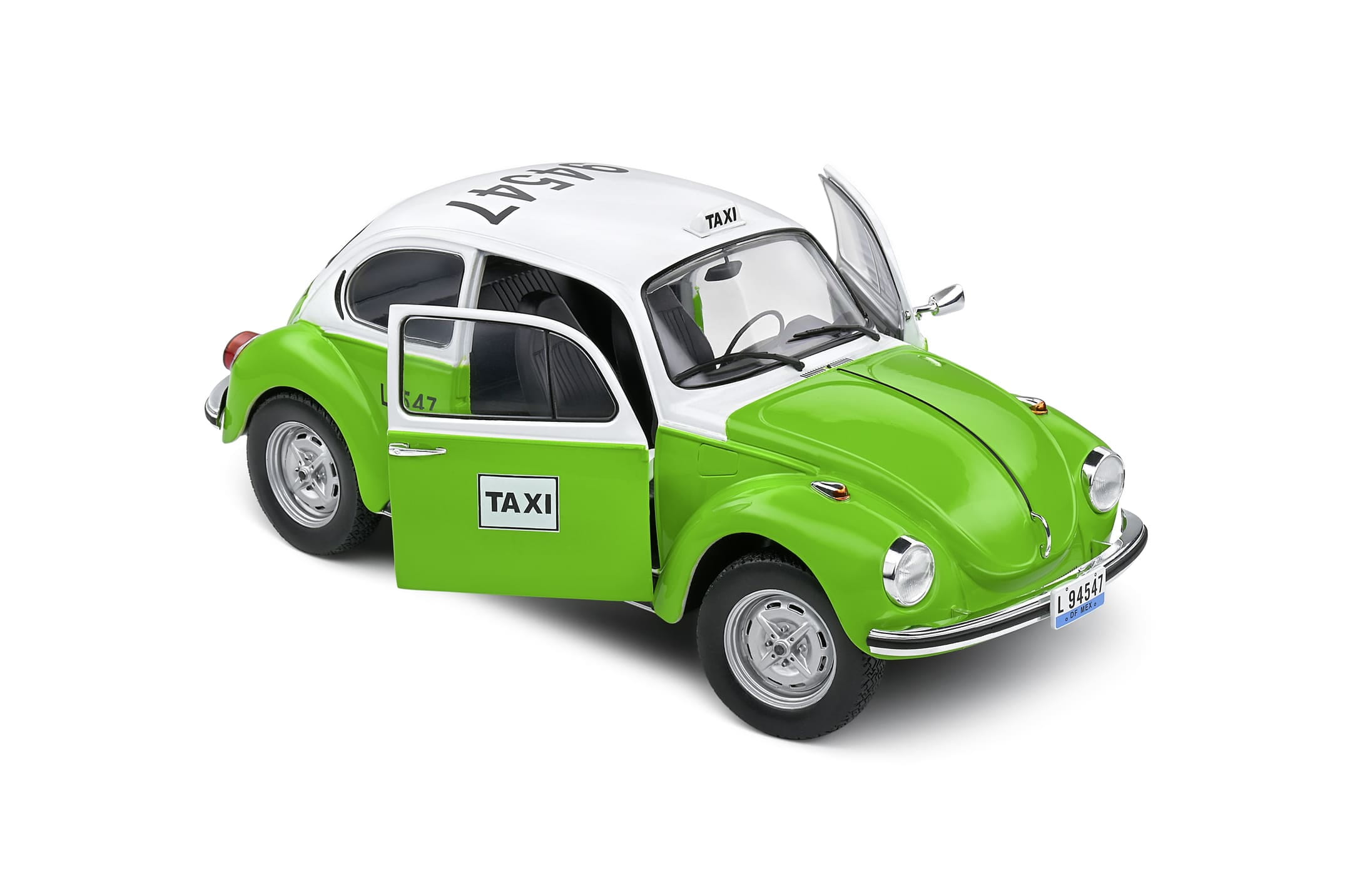 Solido 1_18 Volkswagen Beetle 1303 Mexican Taxi 1974 gruen Detailgetreue Nachbildung
