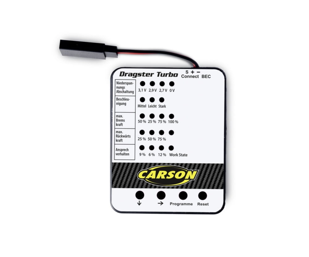 Carson Brushless Set Dragster Turbo Program Card 1:10