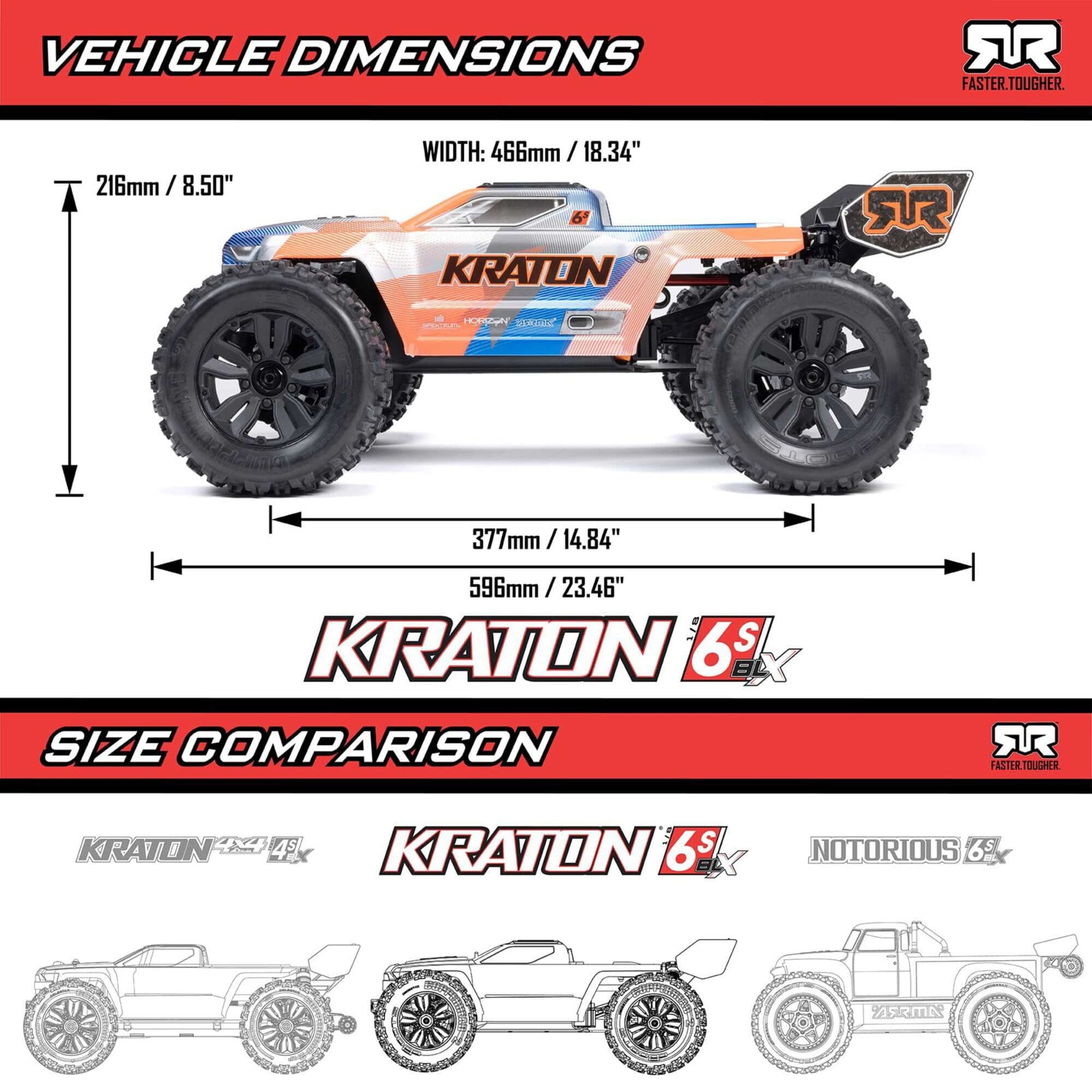 Arrma KRATON 6S BLX V6 RTR 1_8 Speed Truck in Gruen-Schwarz
