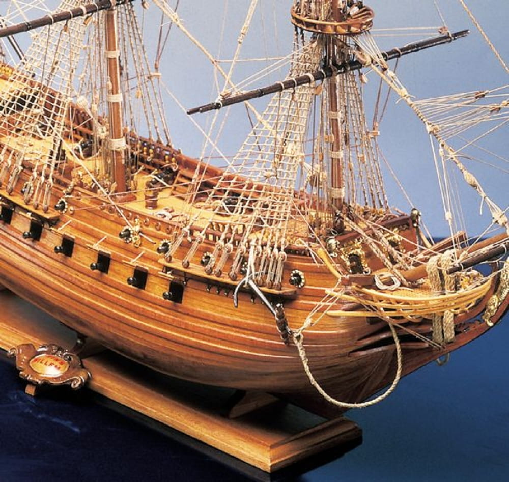 Modell der Prins Willem im Massstab 1_100_ historisches Schiffsmodell aus Holz