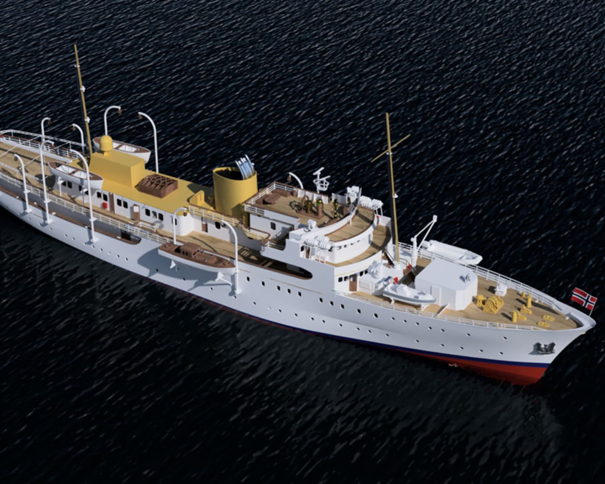 KS Norge 1_60 Bausatz - Historisches koenigliches Schiff mit LED-Beleuchtung