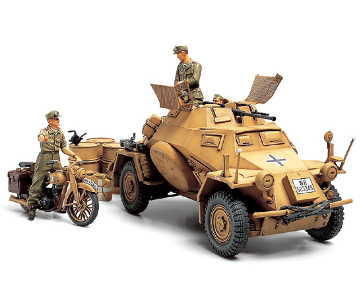 Tamiya WWII SdKfz.222 Späh Panzer Nord Afr.(3) 1:35 Plastik Modellbau Militär Bausatz