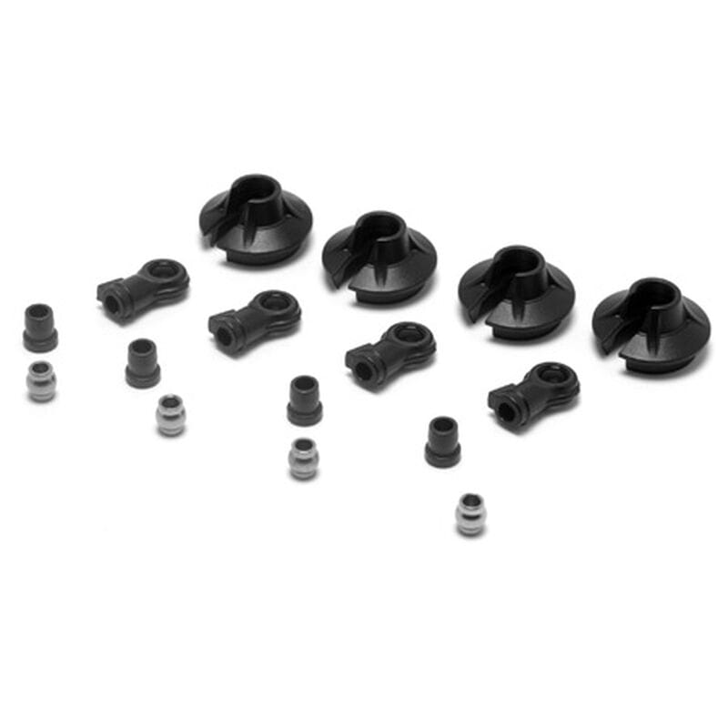 Losi Kugelendpfanne_ Kugel_ Buchsen und Federteller fuer 15mm Stossdaempfer_ 8B 2.0 - RC-Zubehoer