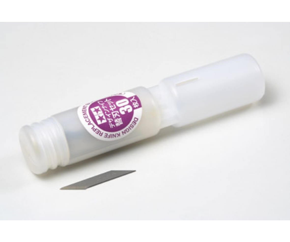 tamiya ersatz designklingen 45 grad 30 stueck Tamiya Ersatz-Designklingen 45° _30 Stk._ fuer Bastelmesser im Set