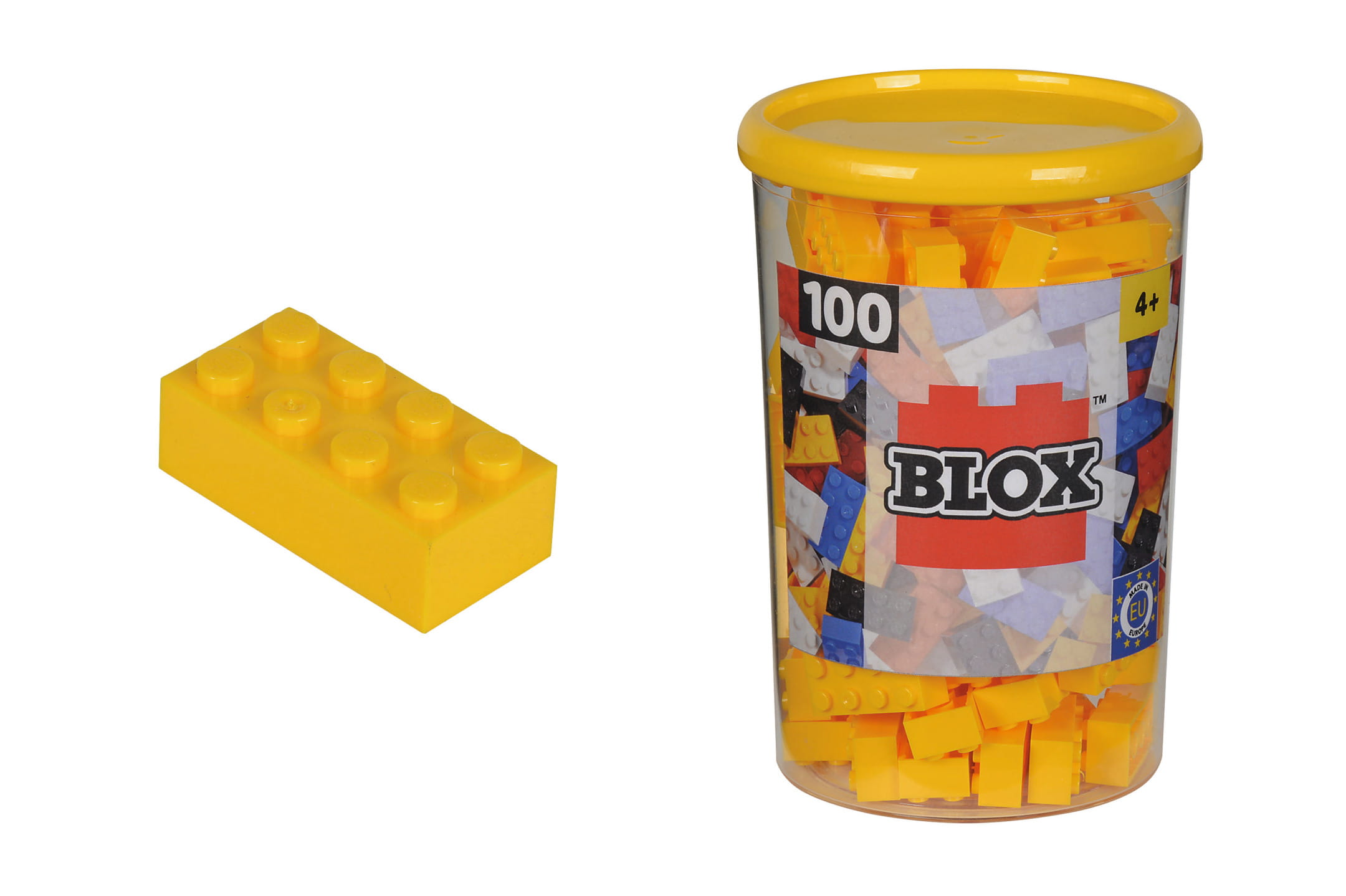 Simba Toys Bausteine Blox 100 gelbe 8er Steine in Dose