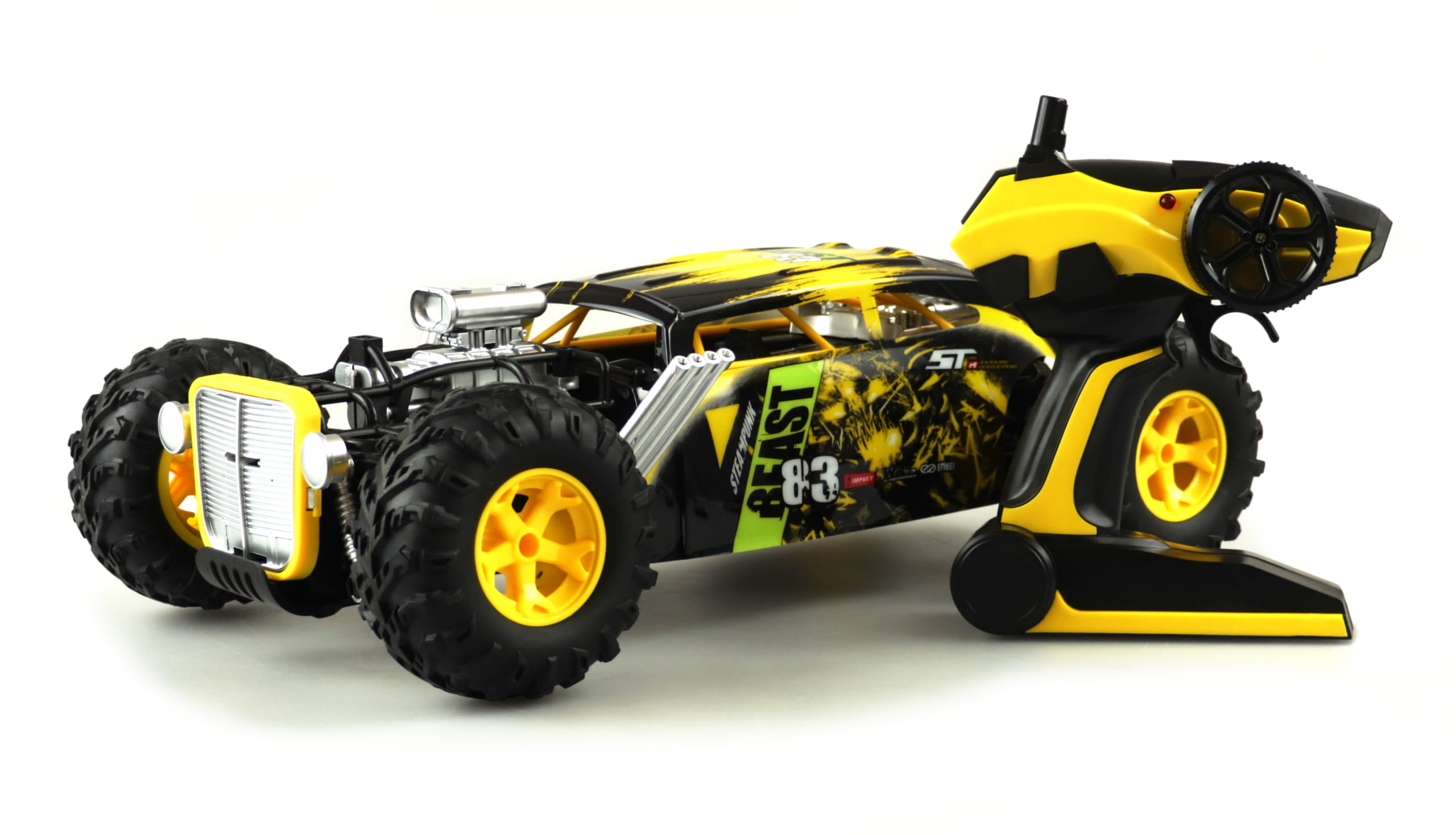 Amewi RC Auto Steampunk Hod Rod Dragster 1:12, RTR schwarz gelb