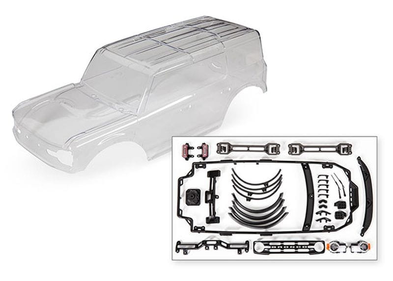 Traxxas Karosserie 2021 Ford Bronco Unlackiert + Anbau-Teile Traxxas Karosserie 2021 Ford Bronco Unlackiert _ Anbau-Teile - RC-Zubehoer