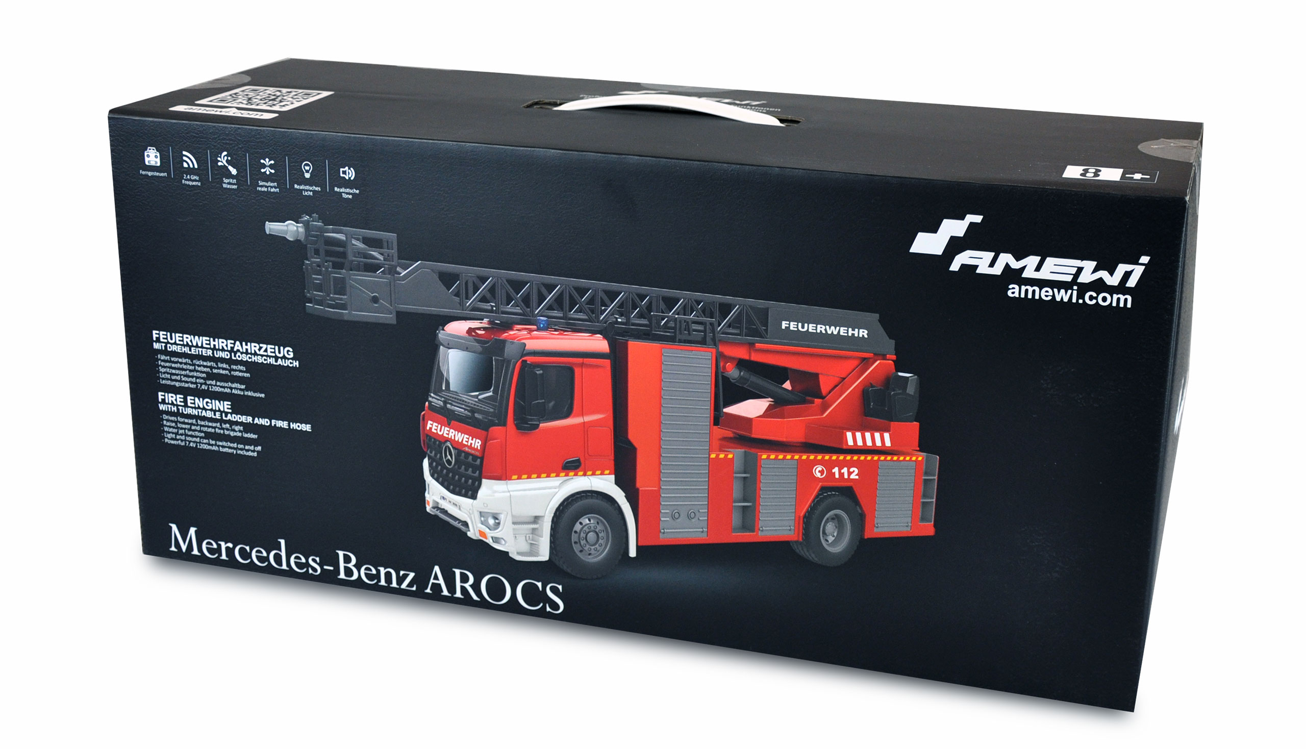 Amewi RC Mercedes-Benz Feuerwehr Drehleiter 1_18 RTR Lizenzmodell