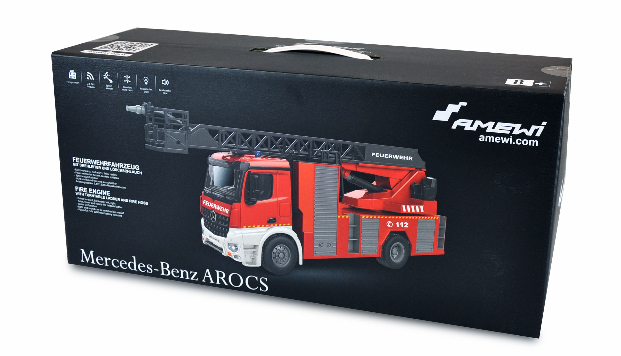 Amewi RC Feuerwehr Drehleiter 1_18 - Mercedes-Benz Lizenzmodell Amewi RC Mercedes-Benz Feuerwehr Drehleiter 1_18 RTR Lizenzmodell