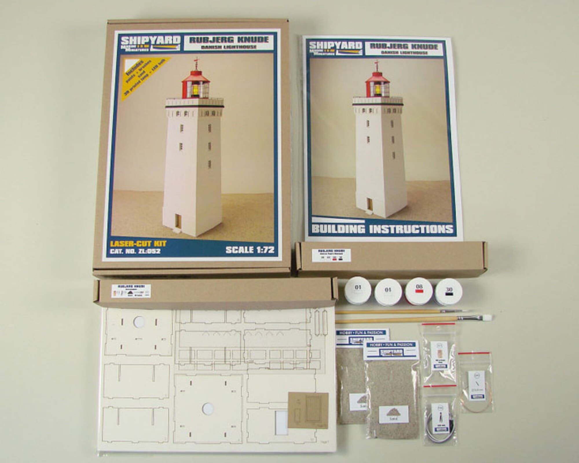 Leuchtturm Rubjerg Knude Kartonbausatz 1_72 mit LED-Beleuchtung