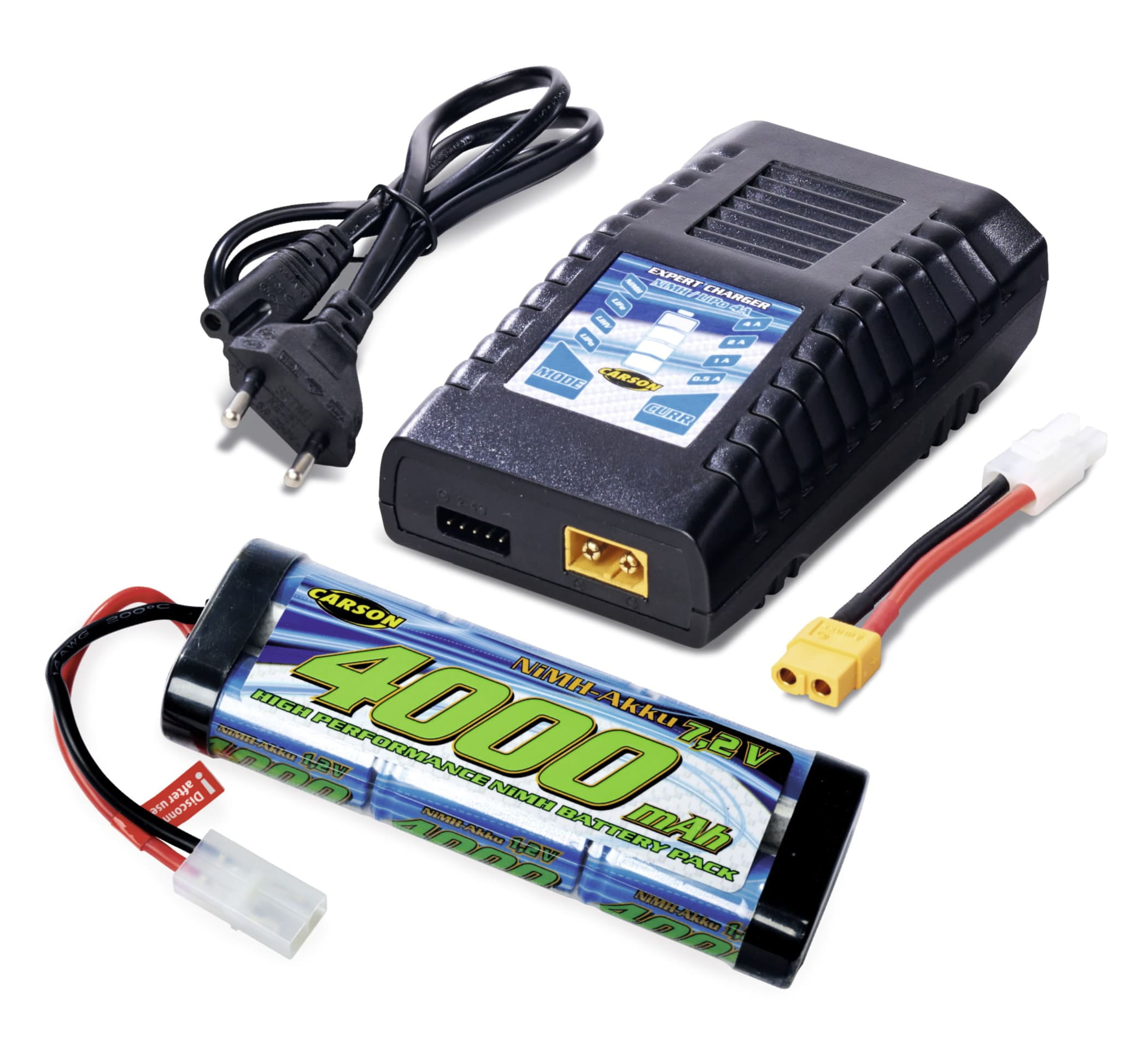 Carson Expert Charger Ladegeraet NiMH LiPo 4A 50W mit Netzteil und Adapter