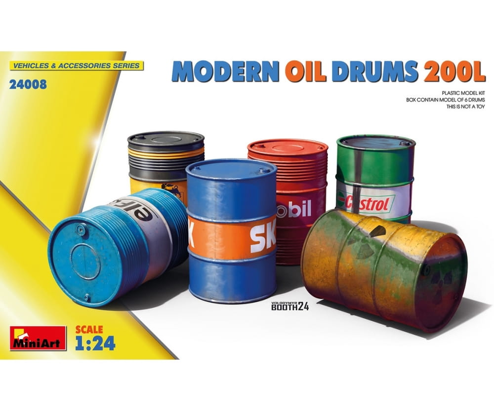 MiniArt 1_24 Moderne Oelfasser 200L Plastik Modellbausatz - RC-Zubehoer