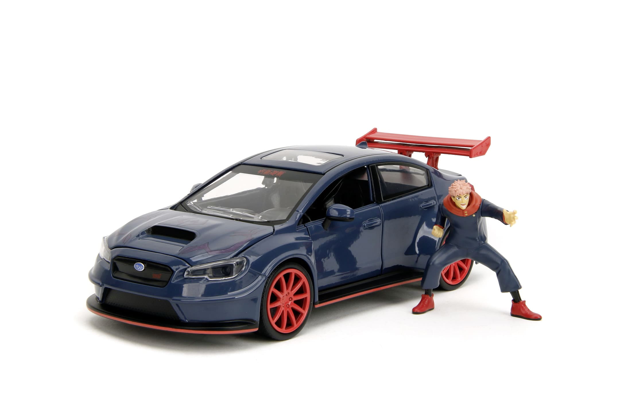 Jada Jujutsu Kaisen 2016 Subaru WRX STI 1_24 Modellauto mit Freilauf und Oeffnungsteilen