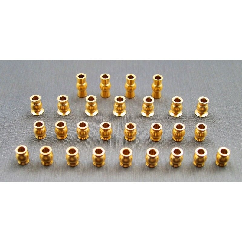 SAMIX Messing Kugel mit Flansch gold (28 Stk.) für Traxxas TRX4 & 6