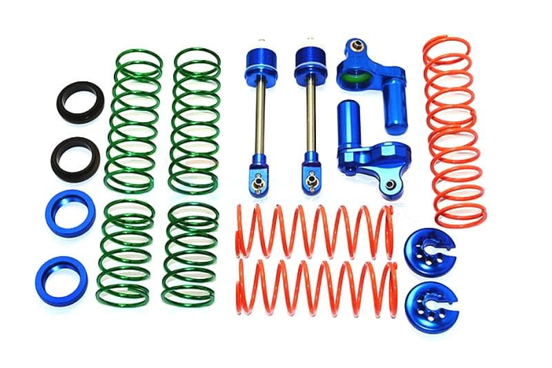 GPM Alu L-Shape Stossdaempfer Ersatzteile mit Federn blau fuer Traxxas X-MAXX - RC-Zubehoer