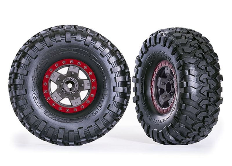 Traxxas Canyon Trail 5_3x2.2 Reifen auf TRX-4 Felgen grau_rot _2_ - RC-Zubehoer