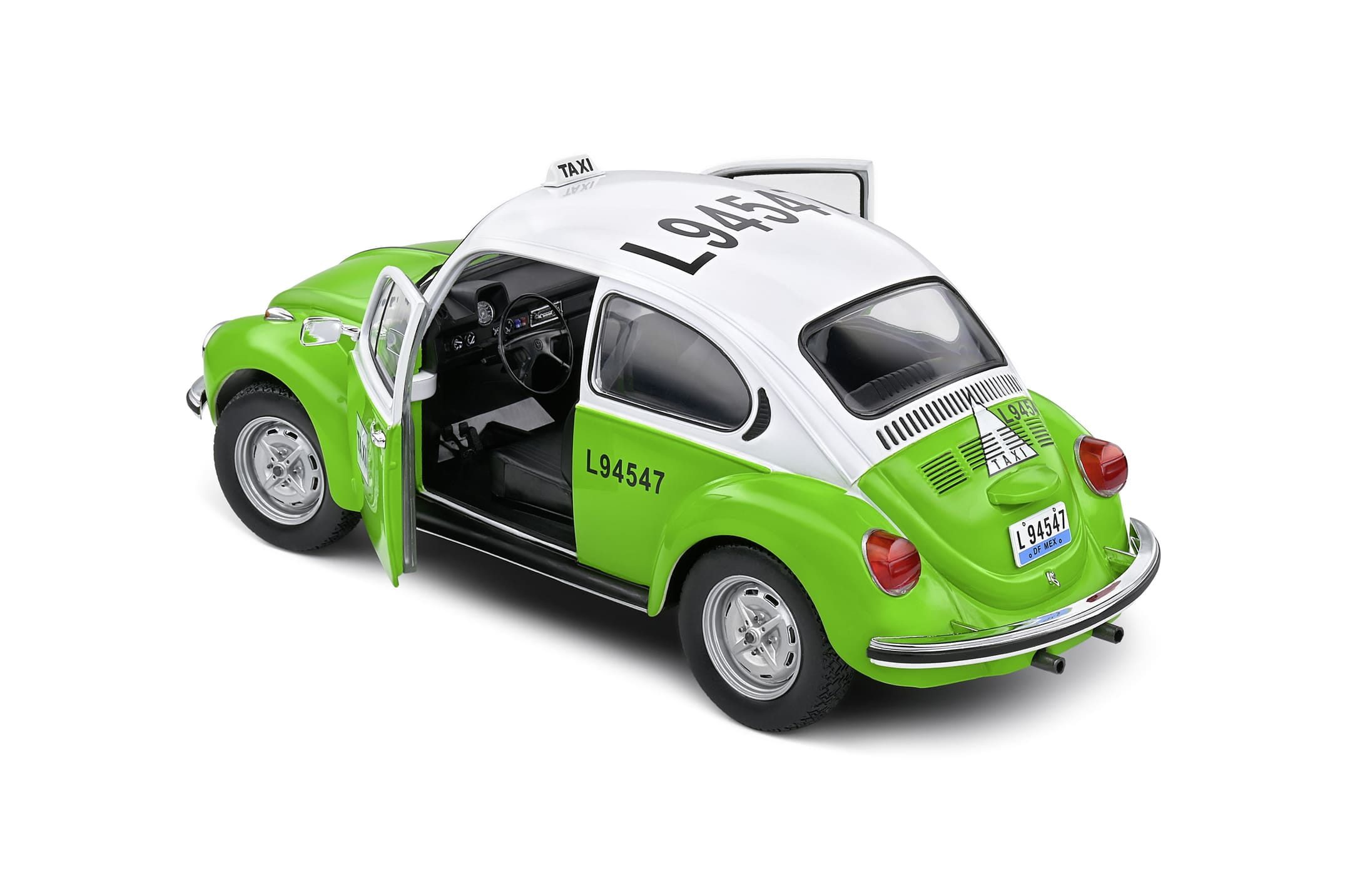 Solido 1_18 Volkswagen Beetle 1303 Mexican Taxi 1974 gruen Detailgetreue Nachbildung