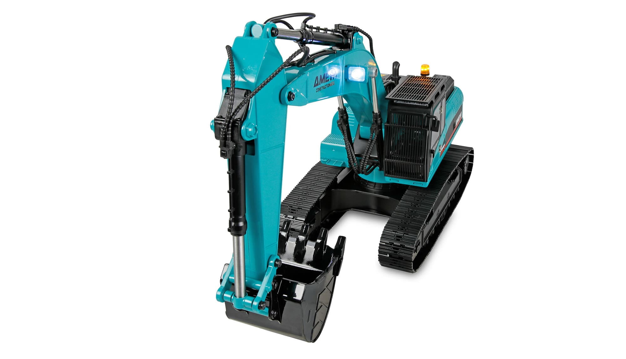 Amewi G705E Bagger Metall 1_14 RTR petrol mit Anbauwerkzeugen